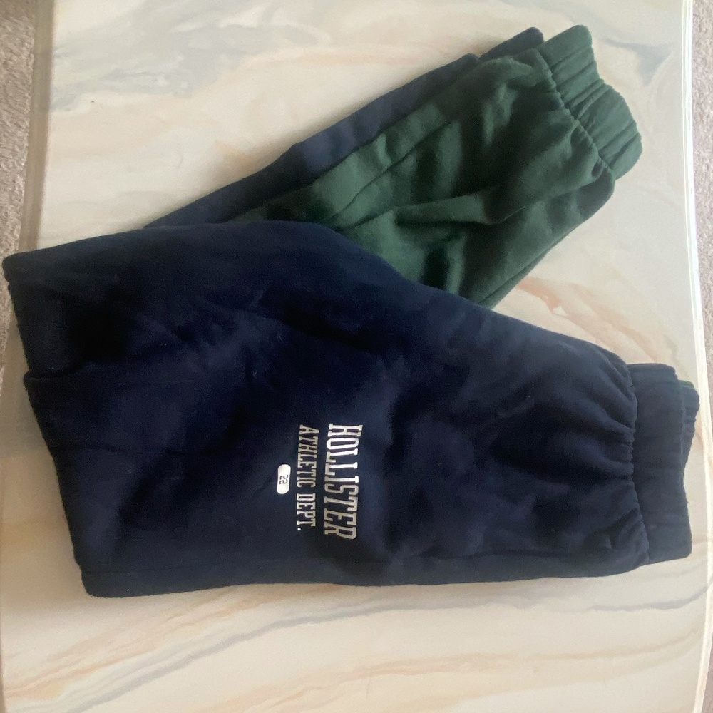 Split Color Sweatpants High Rise l Green/Blue l XS l Hollister